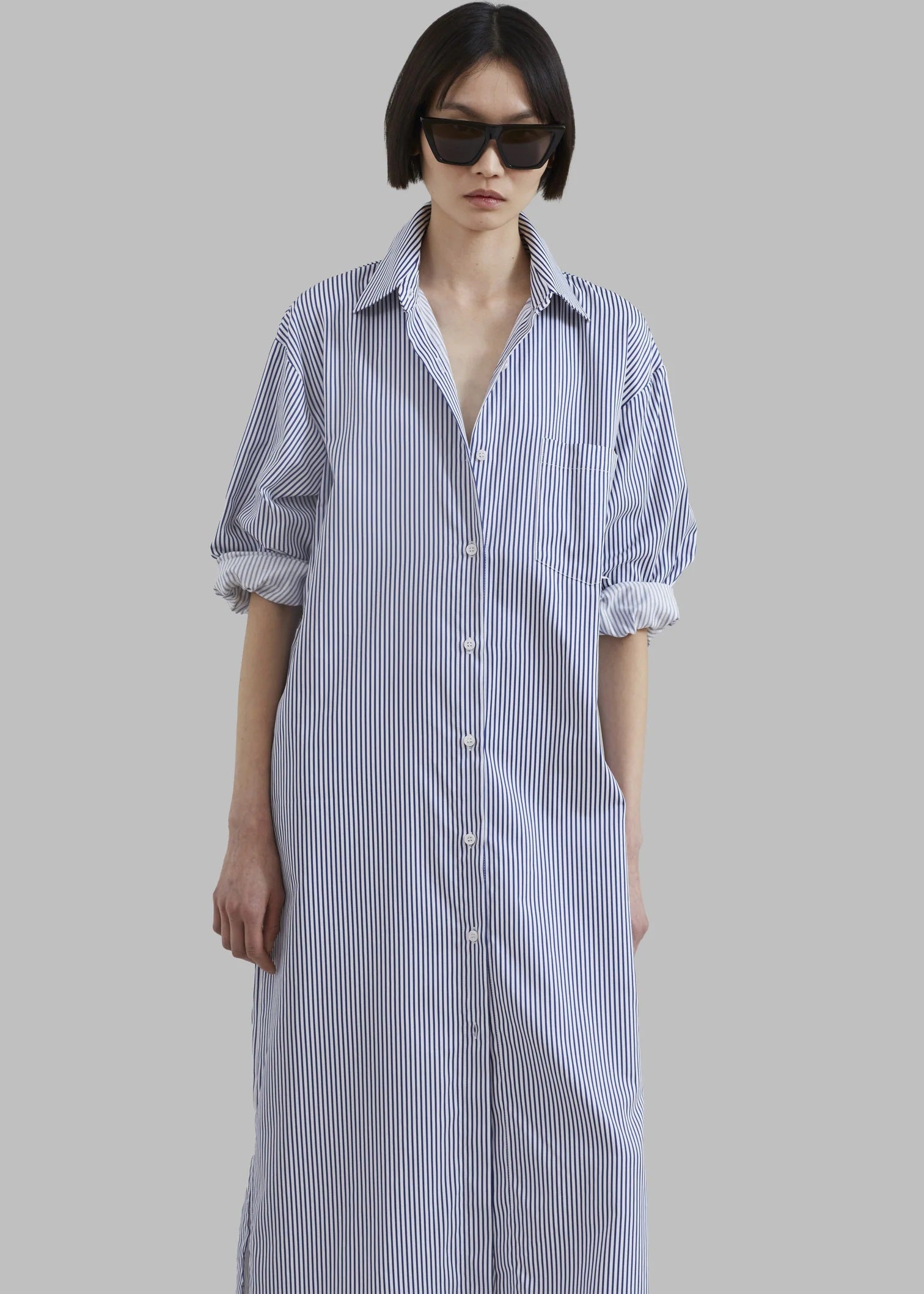 Risha Classic Pinstripe Shirt Dress