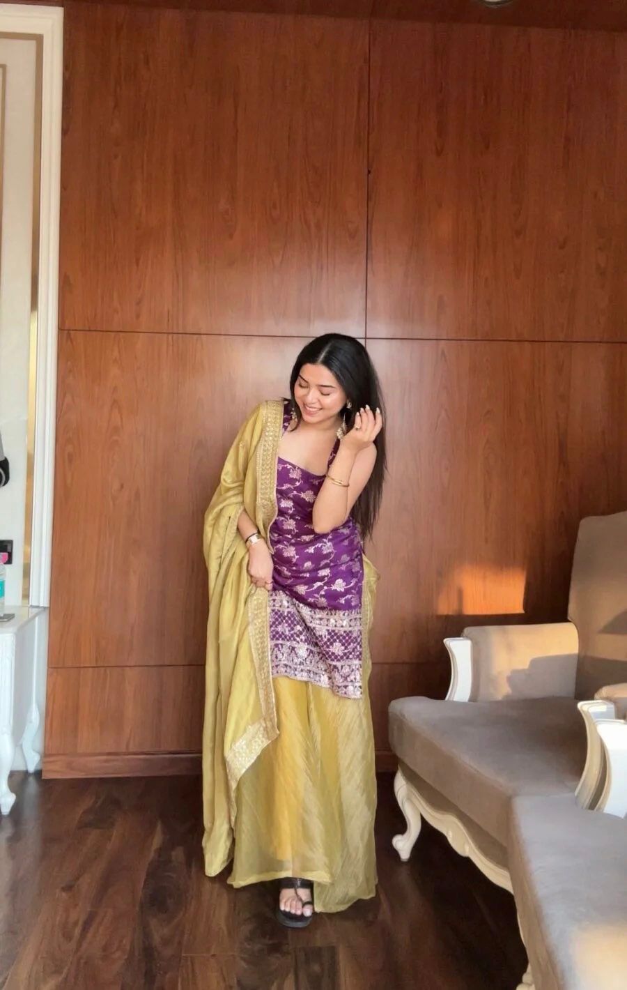 Aisha rich embroidery sharara suit