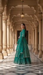 Tabu Green Jacket lehenga Set