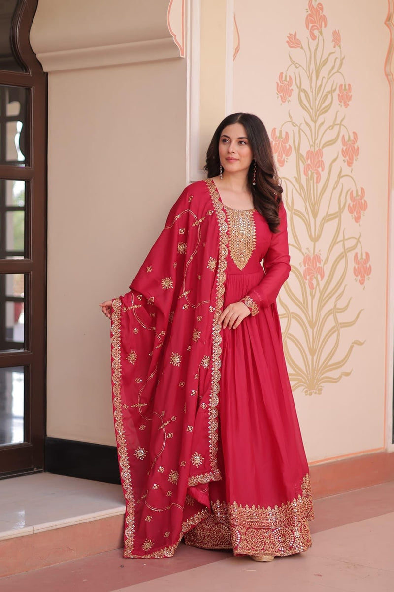 Alaya Red anarkali