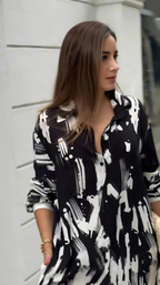 Roma Painterly Abstract Shirt Dress
