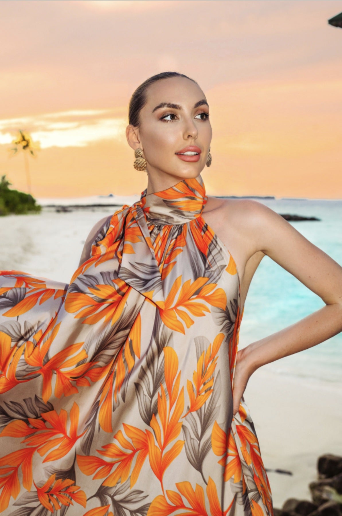 Harshi Sunset Orange Dress