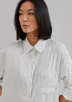 Risha Pinstripe Shirt Gown