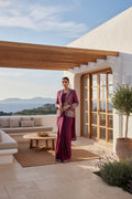 EOSS Rashmika Wine Jacket Drape Saree