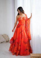 Ruvina Corset Embroidered Lehenga Set