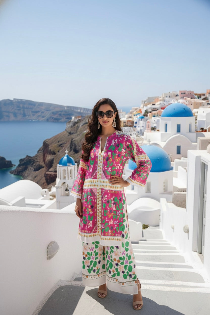 Santorini Luxe Pink Premium Co-ord Set