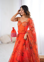 Ruvina Corset Embroidered Lehenga Set