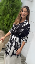 Roma Painterly Abstract Shirt Dress