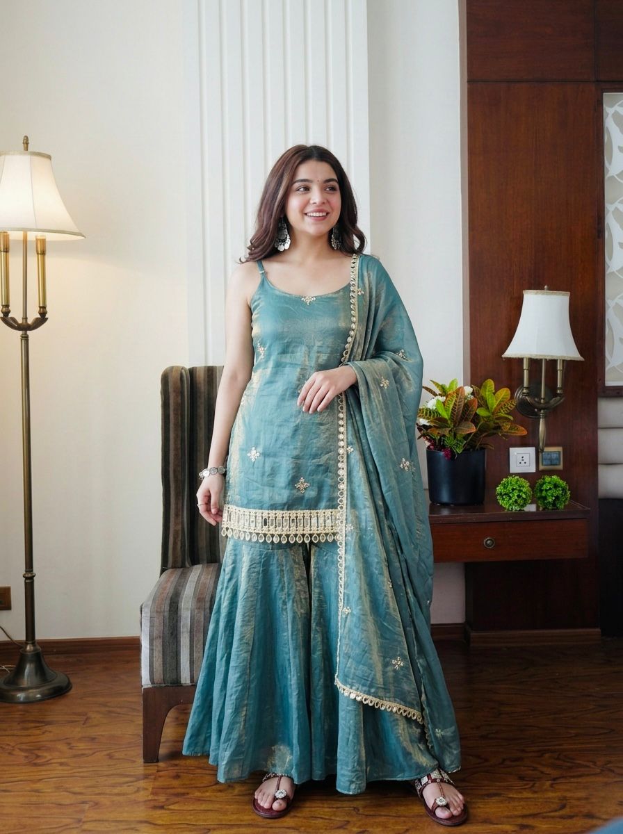 Rewati Mirror Work Sharara Suit