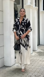 Roma Painterly Abstract Shirt Dress