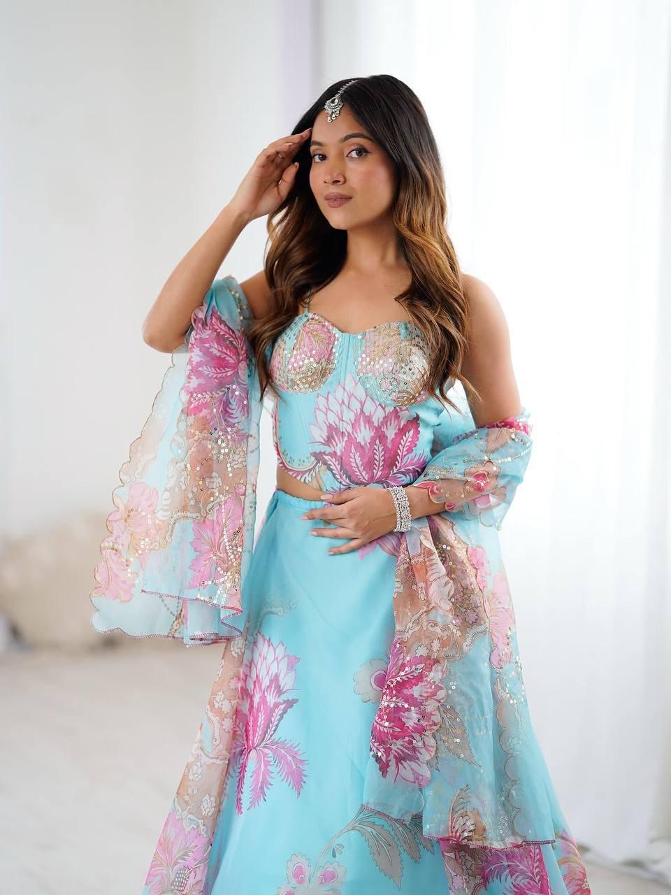 Rajal Embroidered Corset Lehenga Set