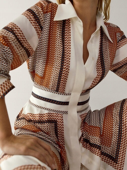 Risha Geometric Shirt Dress