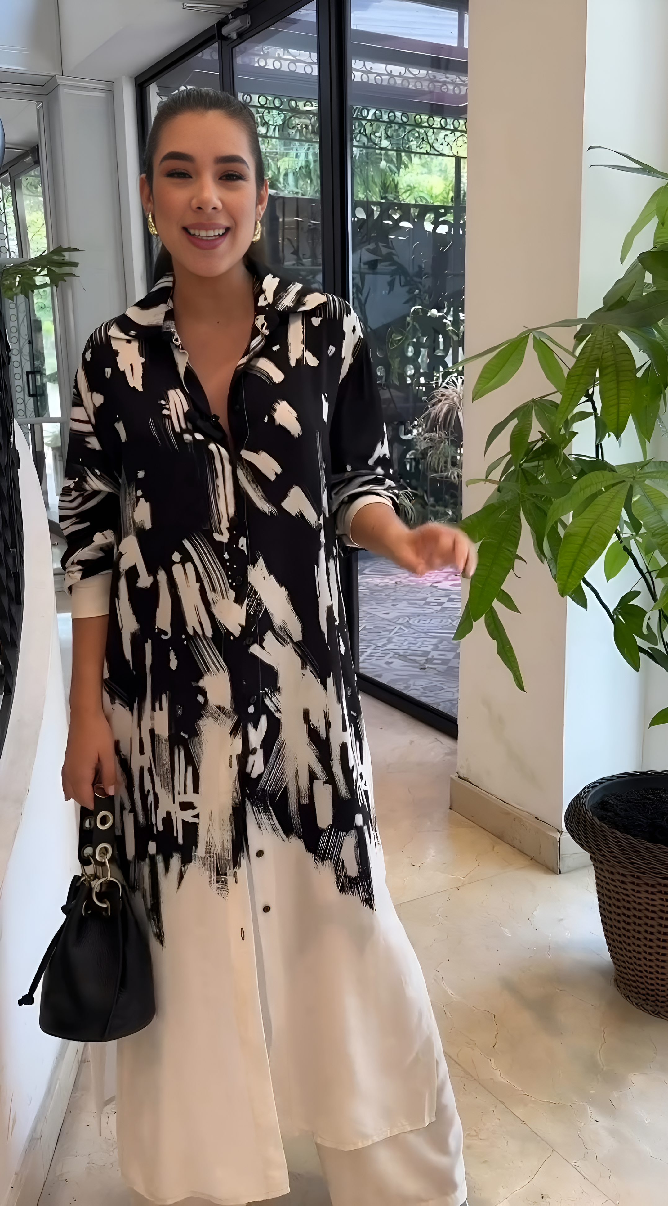 Roma Painterly Abstract Shirt Dress