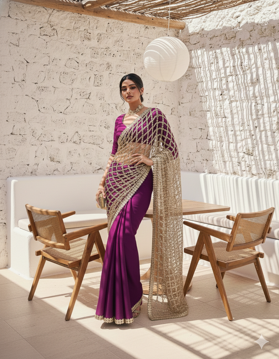 Samaira rich purple gold saree
