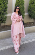 Gulnaar blush rose suit