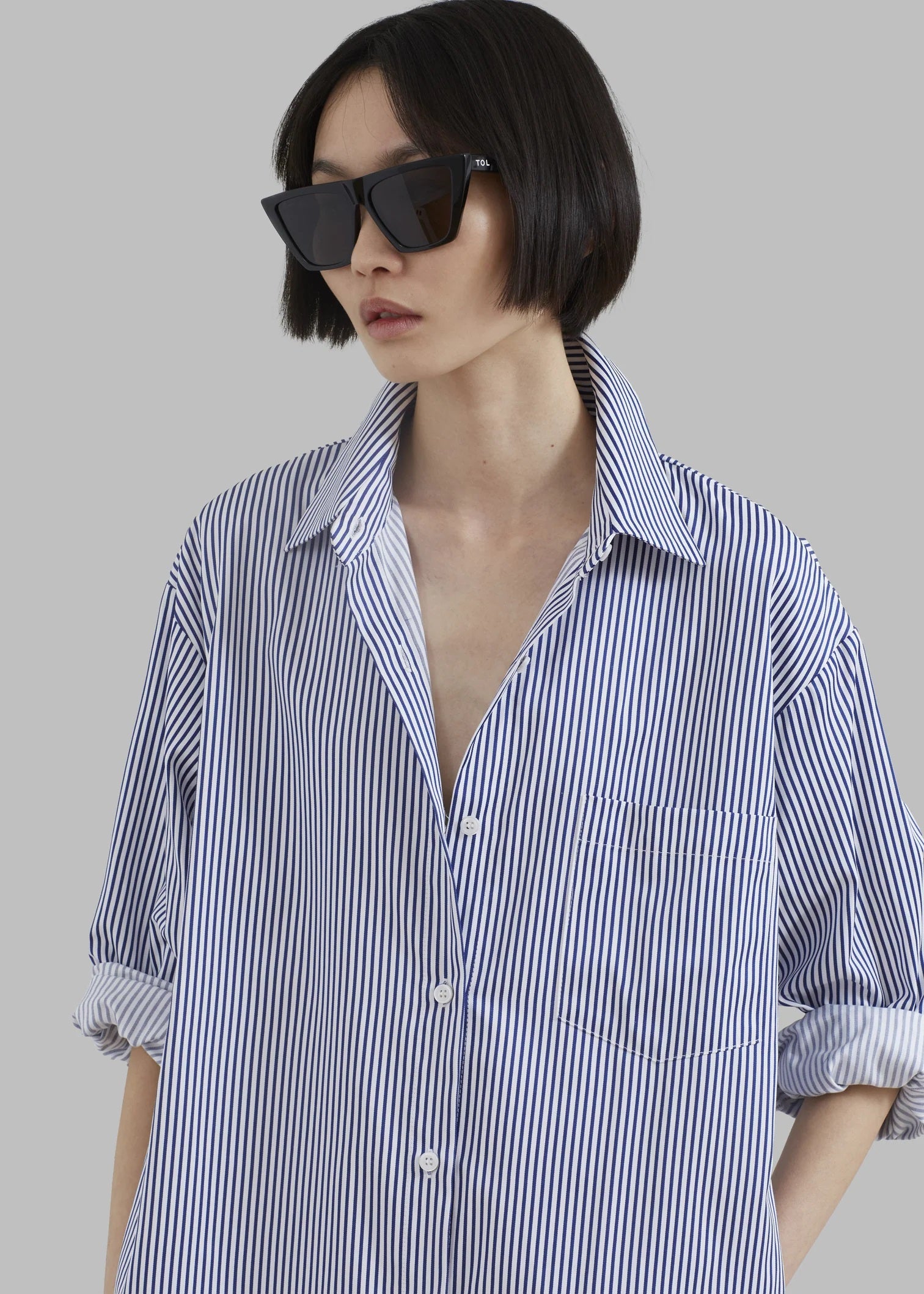 Risha Classic Pinstripe Shirt Dress