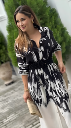 Roma Painterly Abstract Shirt Dress