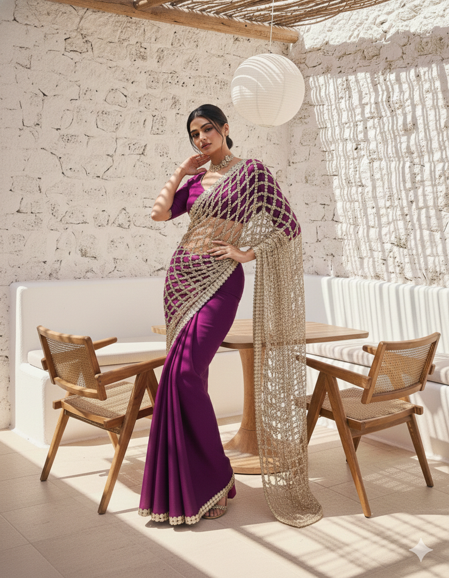 Samaira rich purple gold saree