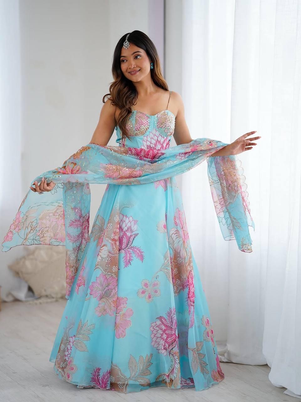 Rajal Embroidered Corset Lehenga Set