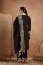 Tamanna Black Golden Suit
