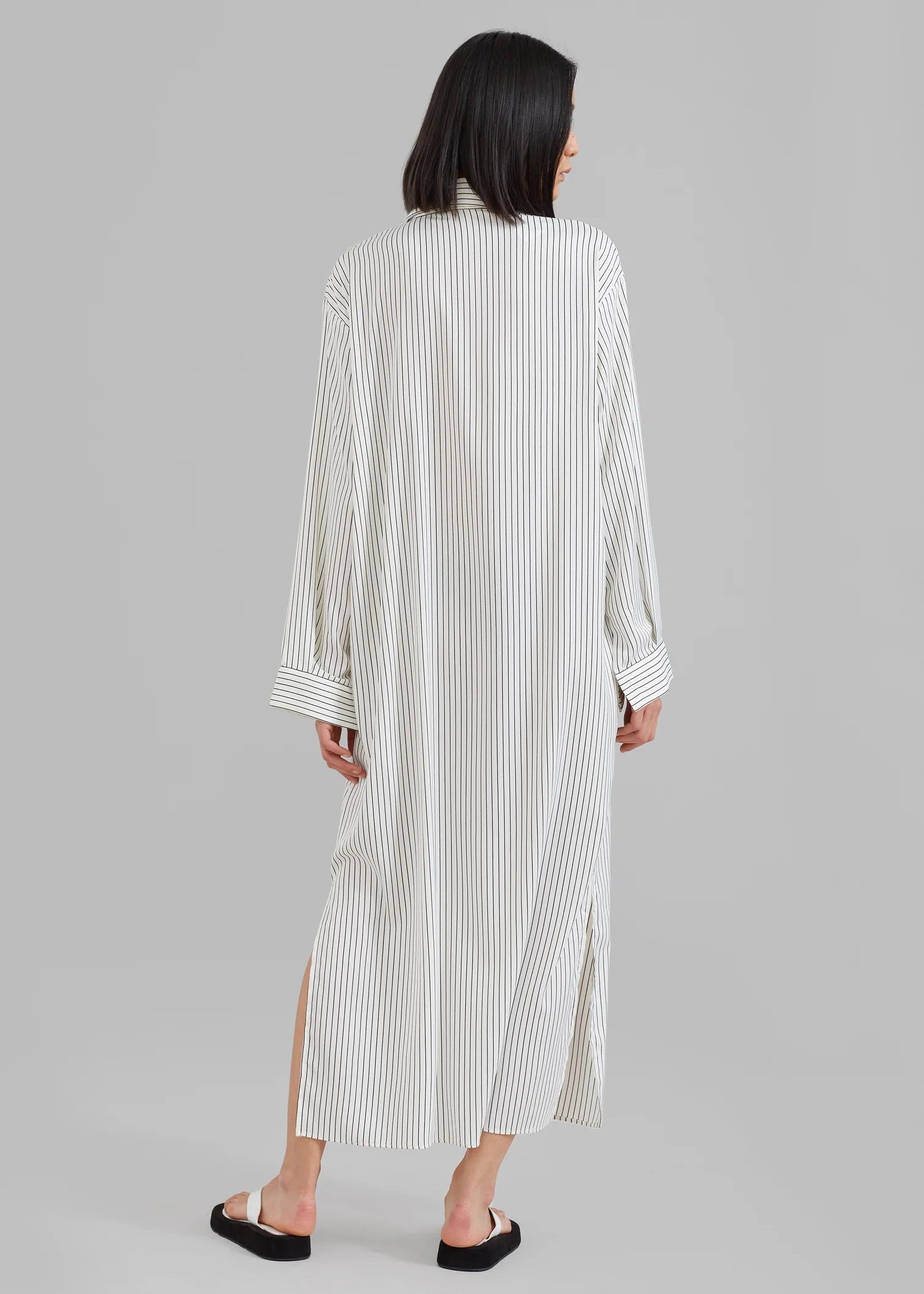 Risha Pinstripe Shirt Gown