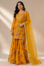 Ravisha Mustard Gharara Suit