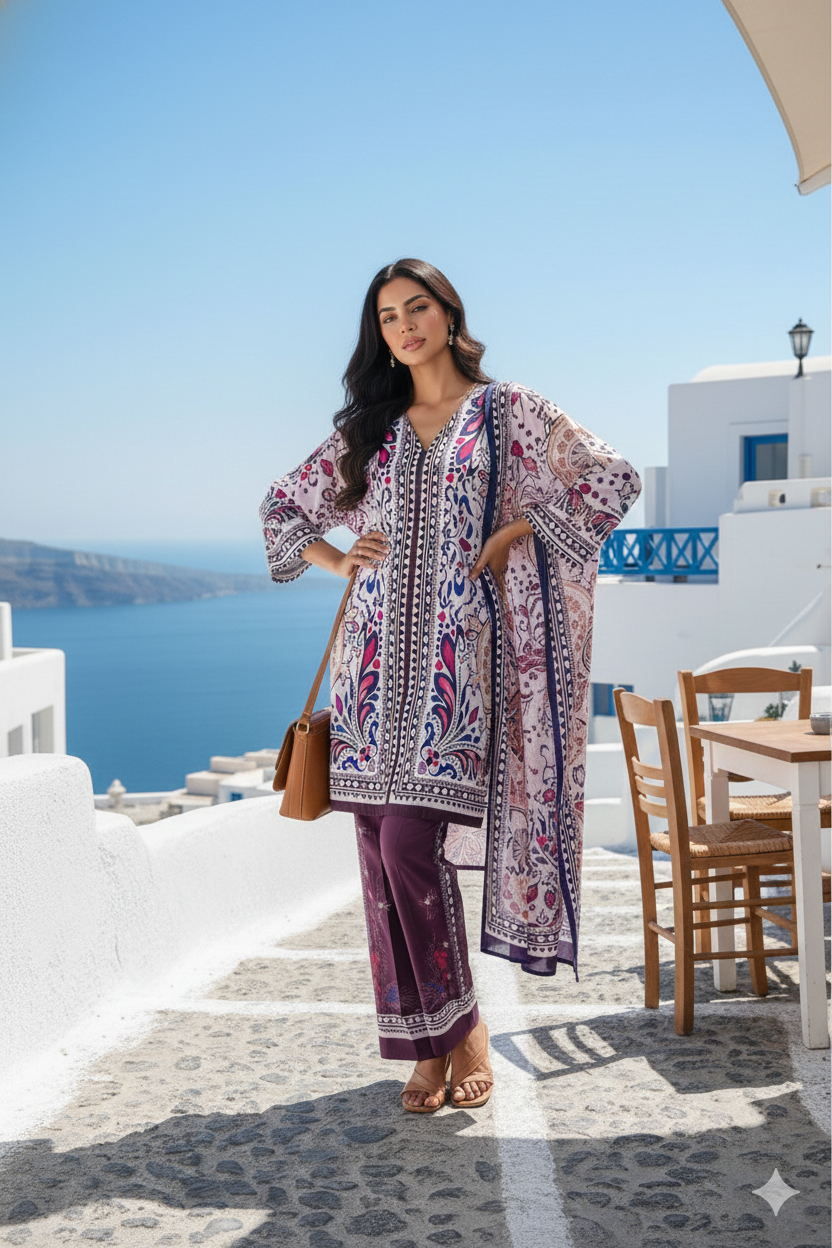 Santorini luxe mulberry co-ord set