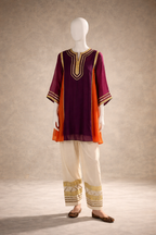 Zarqa maroon orange suit