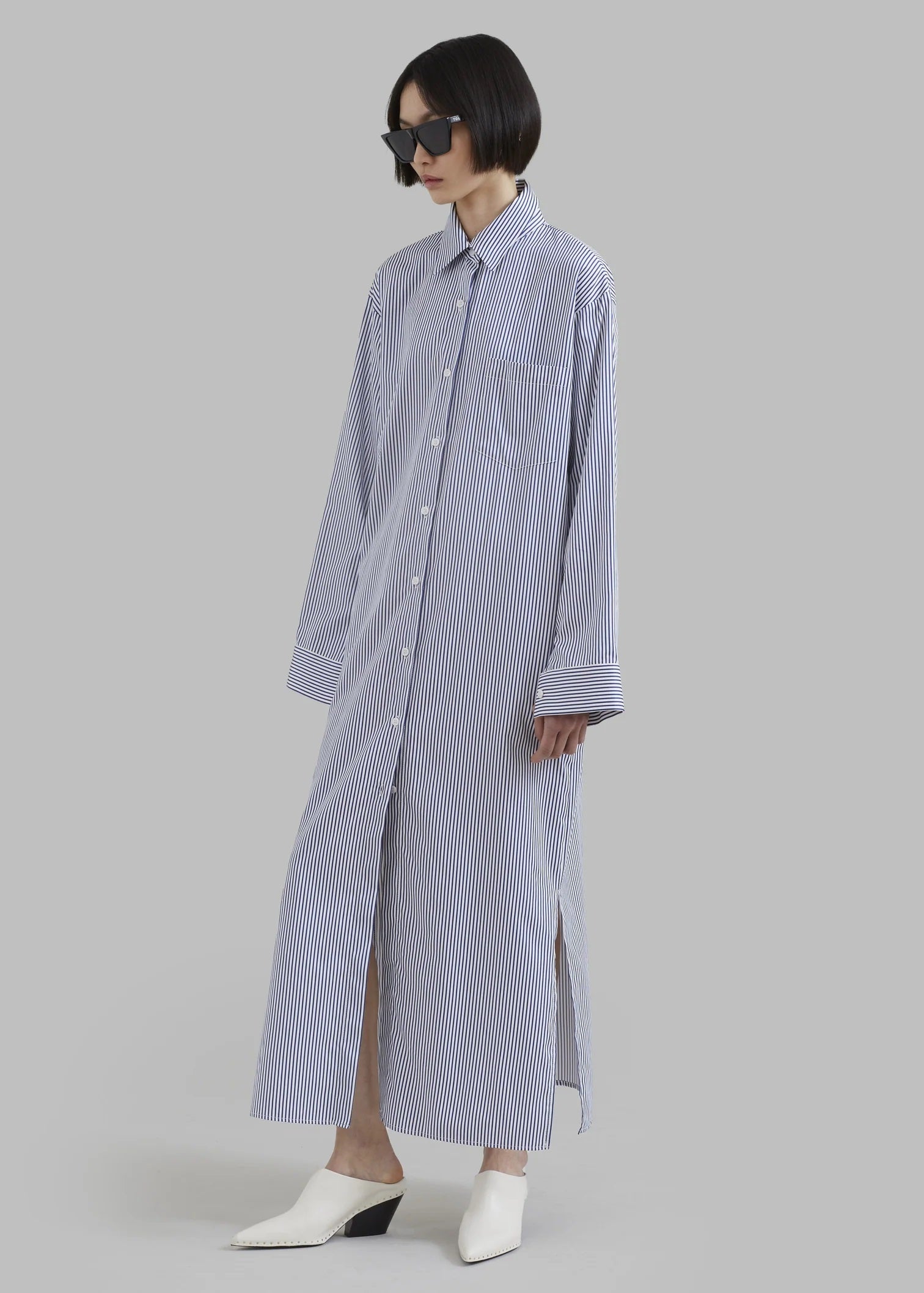 Risha Classic Pinstripe Shirt Dress