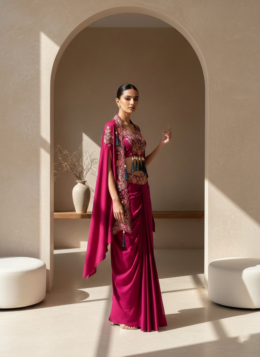 Tapsee Falsa cape dhoti set