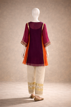 Zarqa maroon orange suit