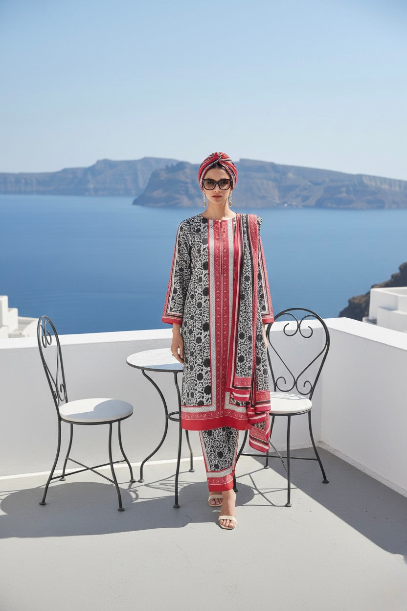 Santorini Luxe Pink Premium Cherry Panel Co-ord Set