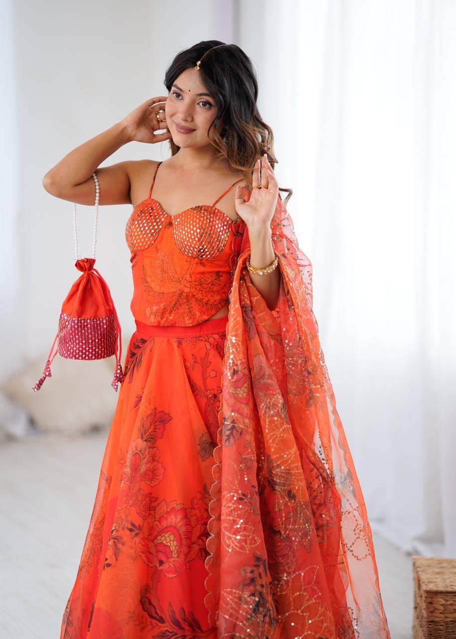 Ruvina Corset Embroidered Lehenga Set
