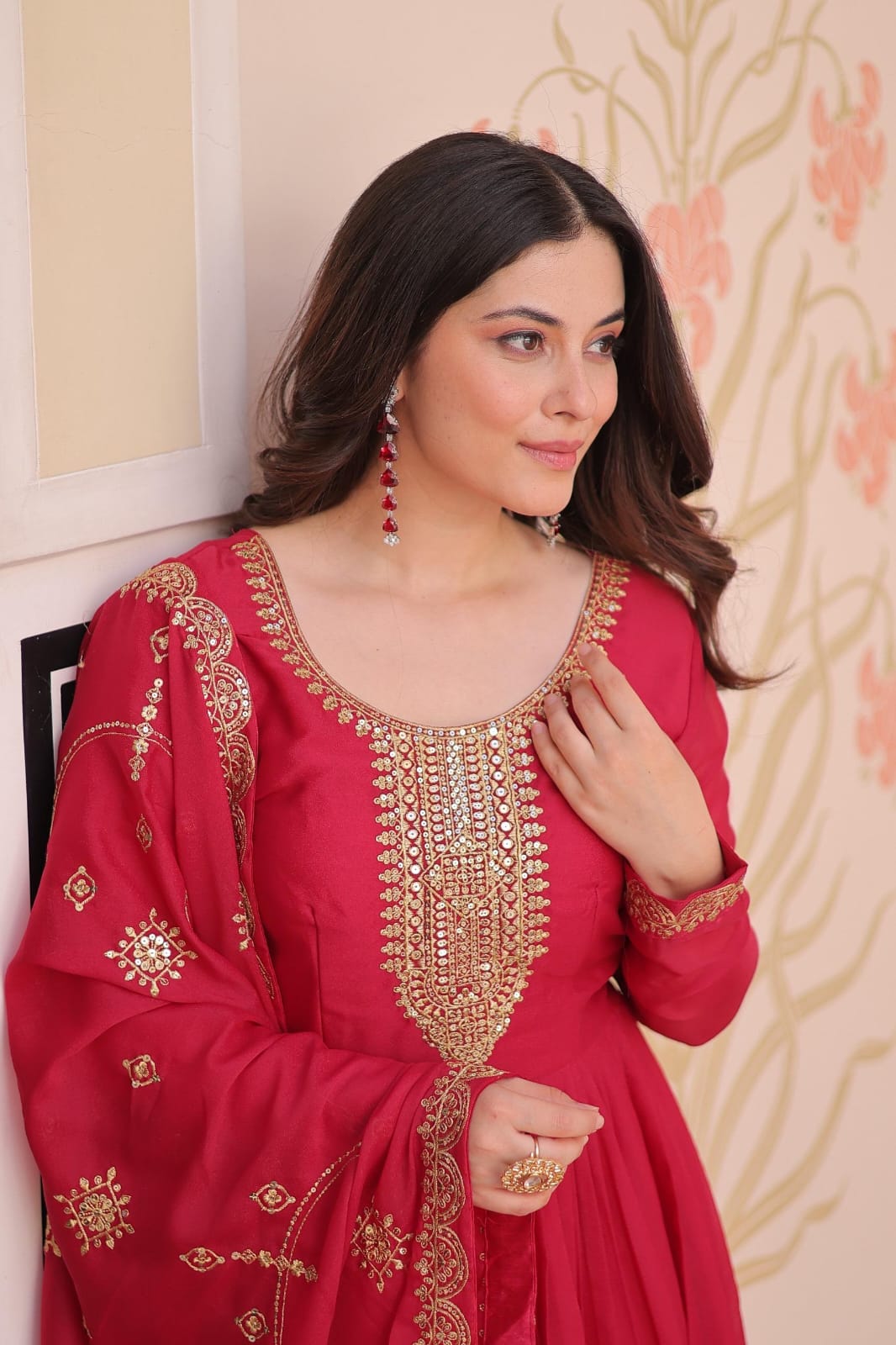 Alaya Red anarkali
