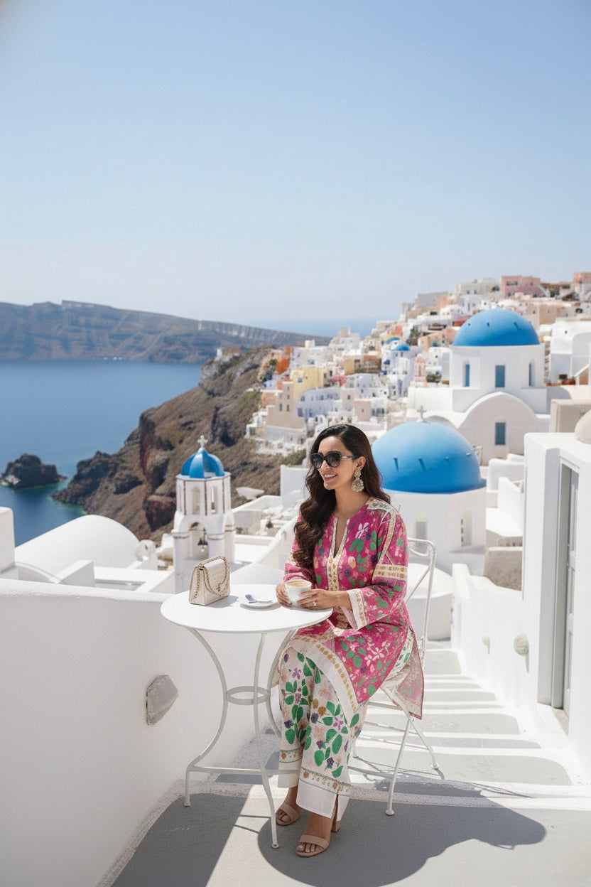 Santorini Luxe Pink Premium Co-ord Set