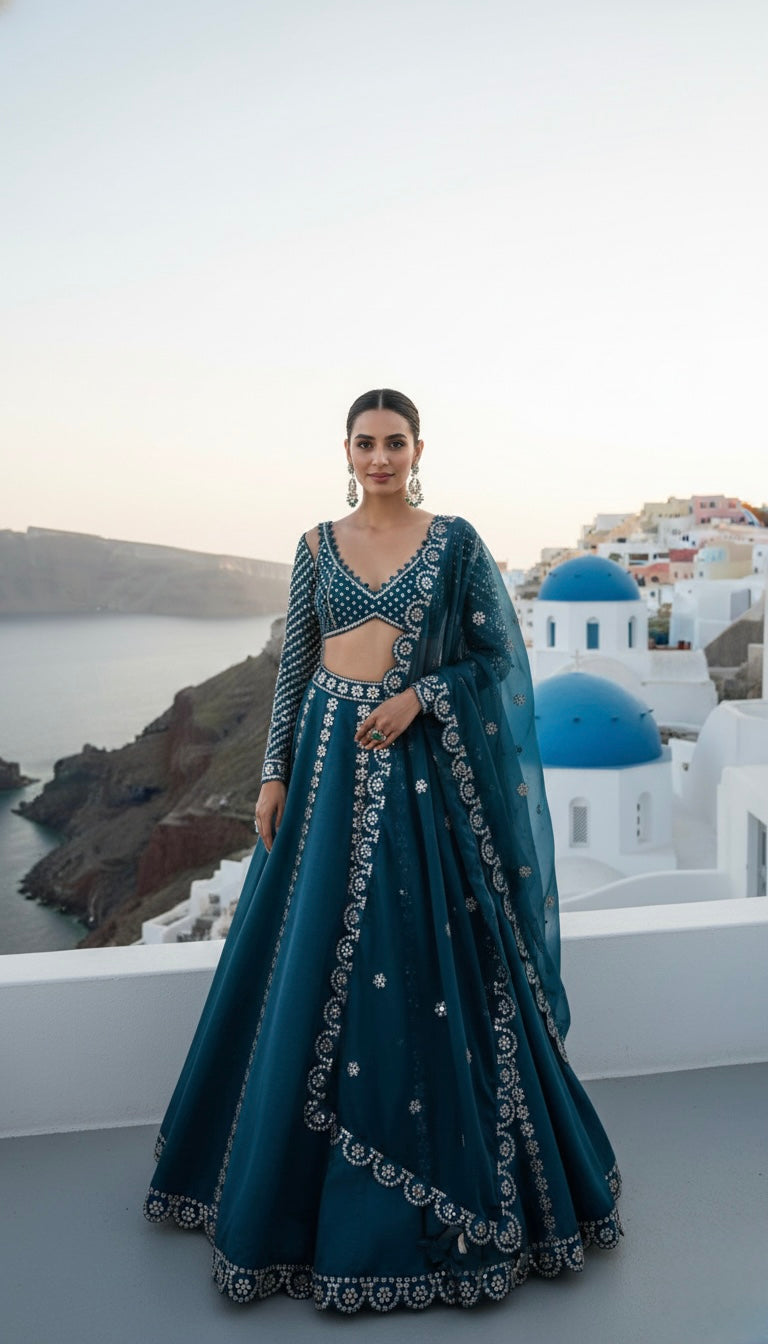 Sri Mirror lehenga Choli Dupatta