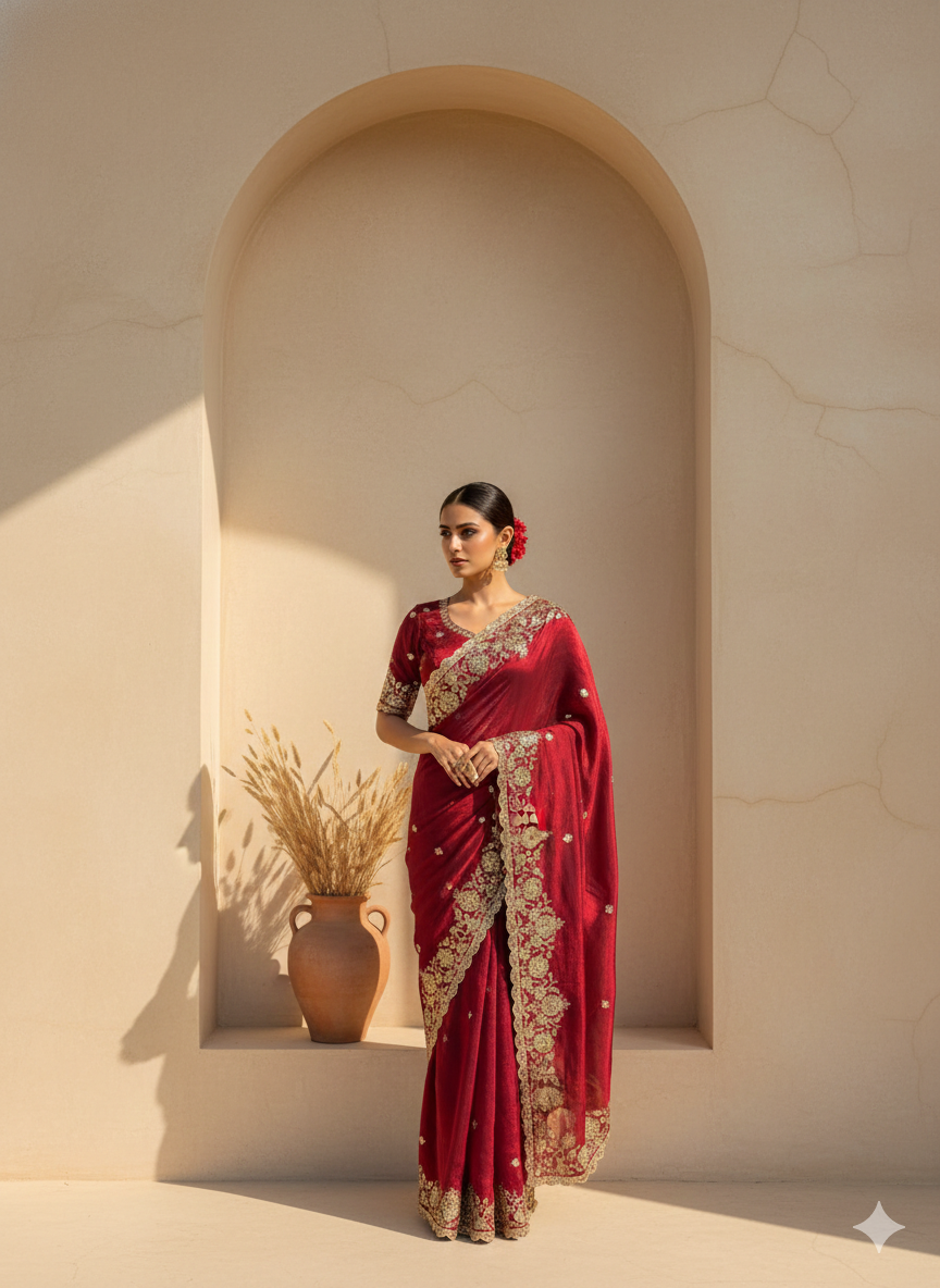 Neena Red Saree