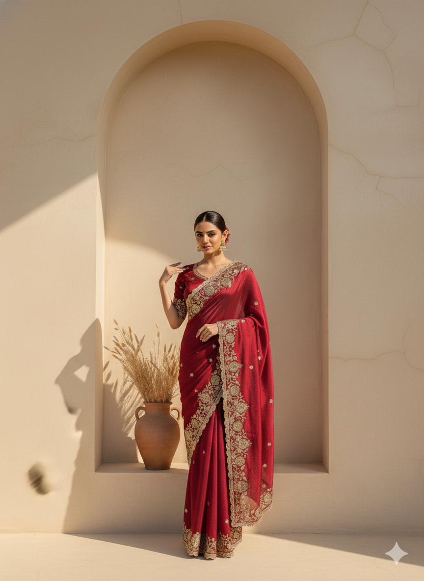 Neena Red Saree