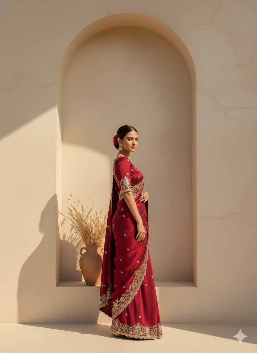 Neena Red Saree