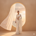 EOSS Ruhi Beige Statement Tulle Saree