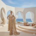 Kiara Golden Tulle Saree