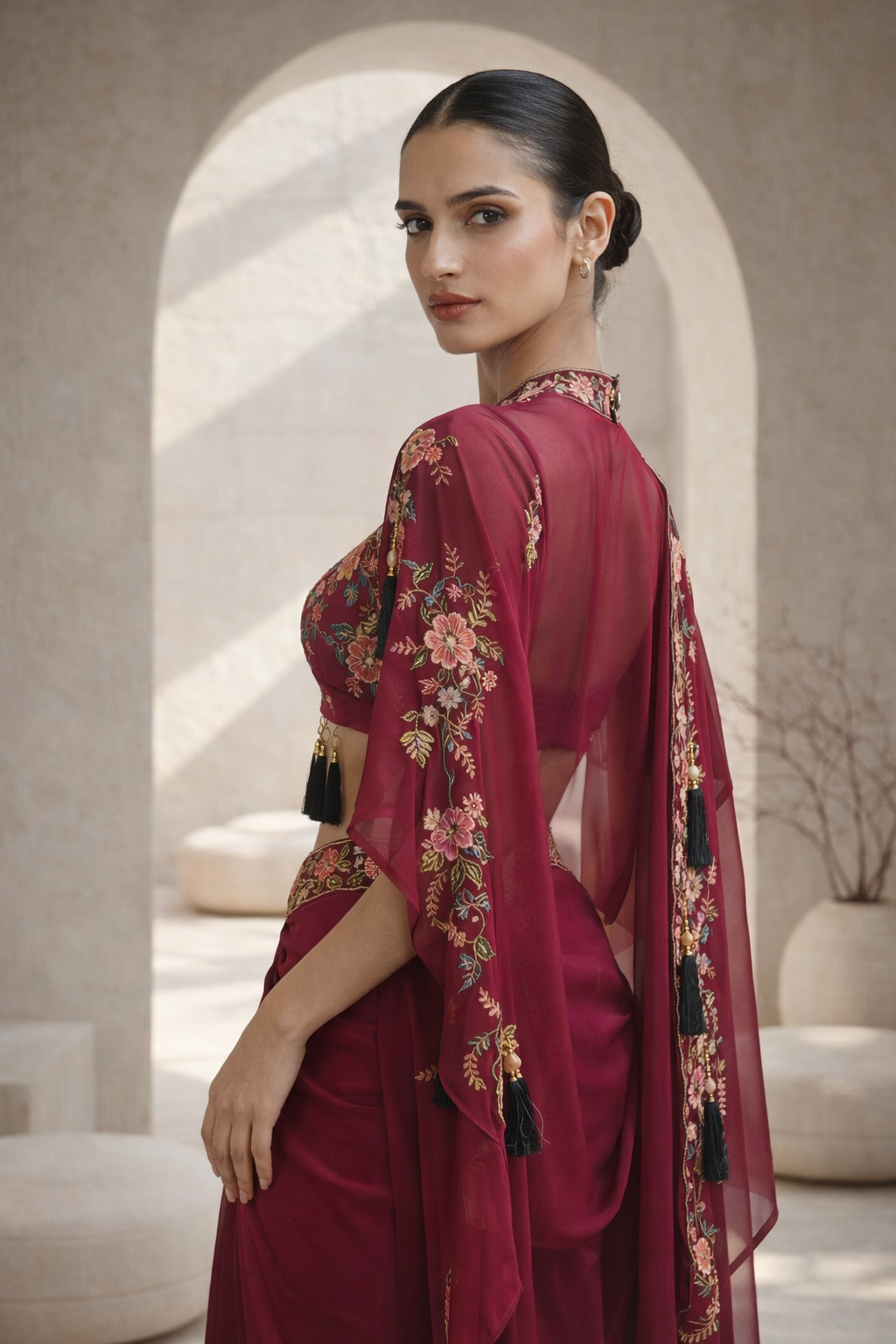 Tapsee Falsa cape dhoti set