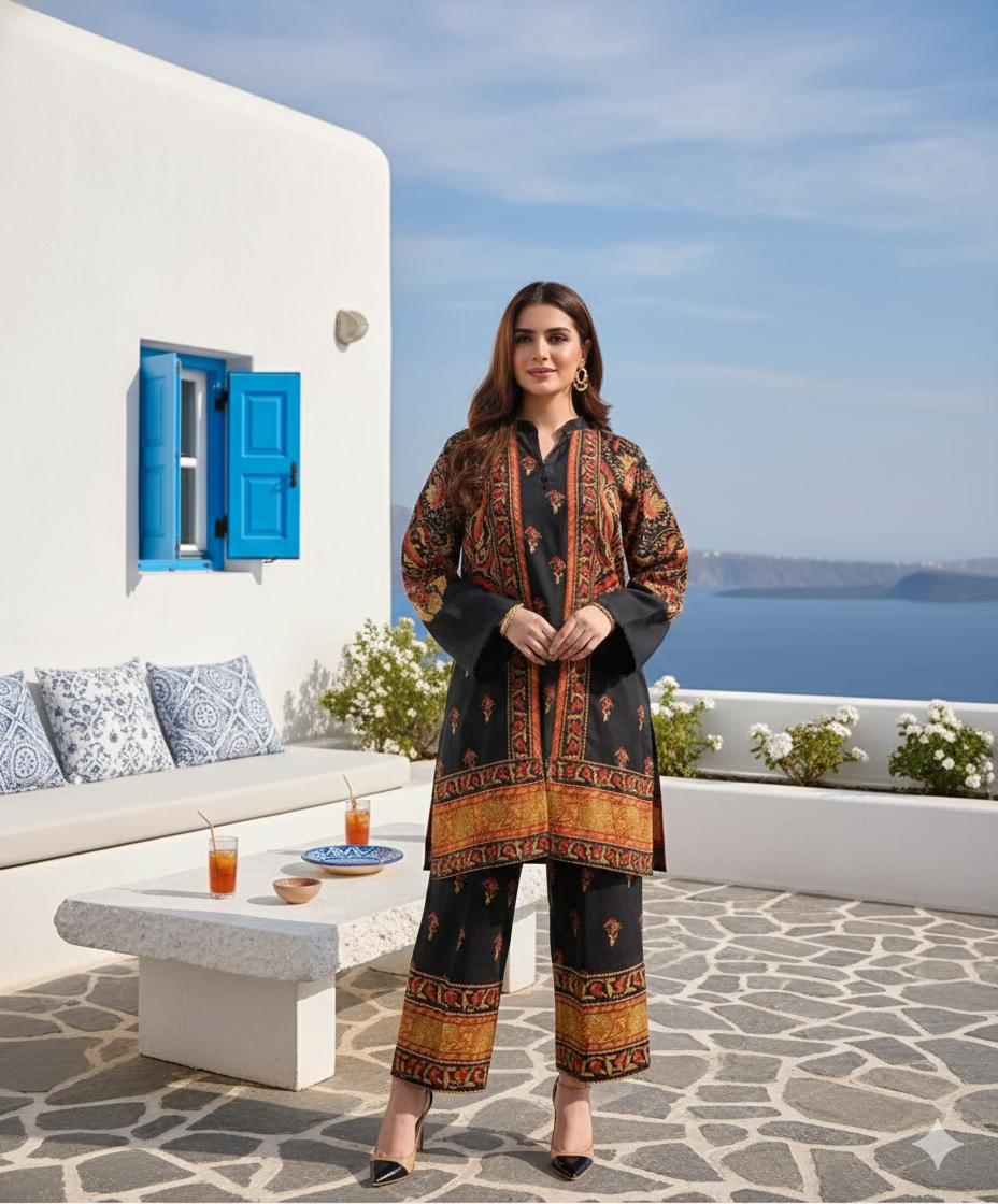 Santorini luxe black premium co-ord set