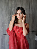 Rajjo C Glass Organza Suit