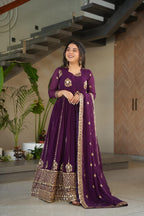 Bhumika rich purple anarkali suit set