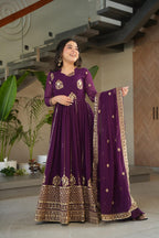 Bhumika rich purple anarkali suit set