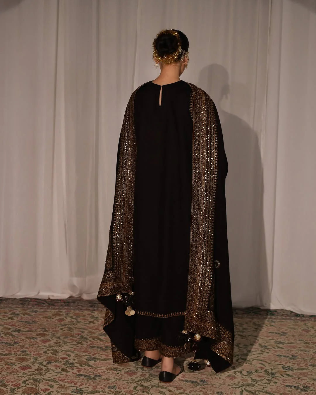 Tamanna Black Golden Suit