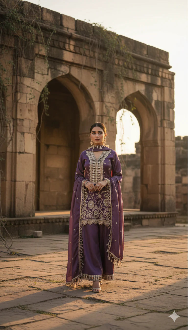 Dimple Rust Sharara Suit