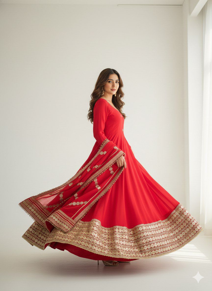 Neha red anarkali