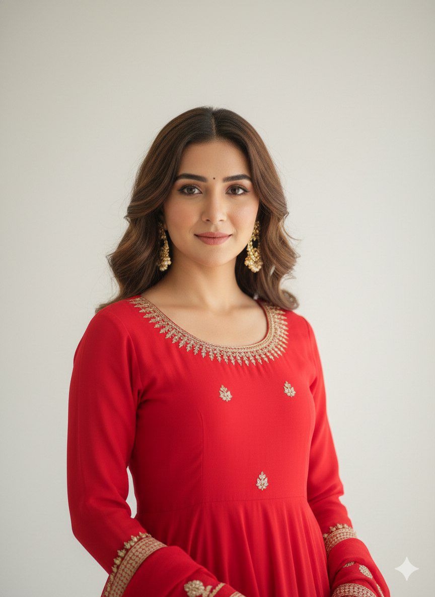 Neha red anarkali